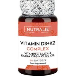 Nutralie Vitamina D3+K2 Complex 10000 UI + Vitamina C 60softgels