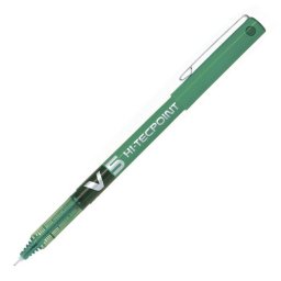 Bolígrafo Roller Ball Pilot V5 Hi-tecpoint Punta Extra Fina 0.5 mm Verde