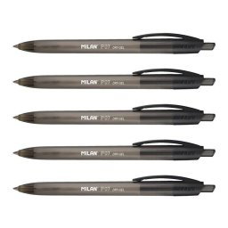 Bolígrafo Roller Milan P07 Dry-Gel Pack 5 Unidades Tinta Negra
