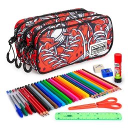 Estuche escolar triple Karactermania ColePack EcoTrick con material escolar incluido