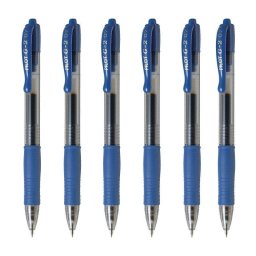 Bolígrafo Pilot G-2 Retráctil Punta Fina 0.7 mm Set de 6 Unidades Azul