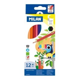 Lápices de Colores Hexagonales Milan Caja de 12 Unidades Madera Sostenible