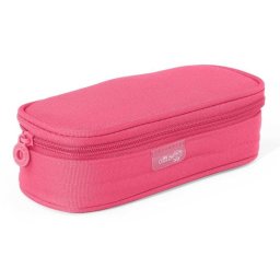 Estuche Portatodo Escolar Ovalado Officebox Multiuso Fucsia