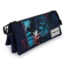 Estuche escolar portatodo triple Prodg Tokyo Azul Oscuro 23 x 11 x 7 cm