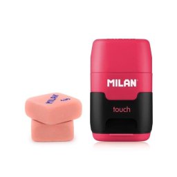 Pack Afilaborras Milan Touch Compacto con 2 Gomas de Recambio Rosa