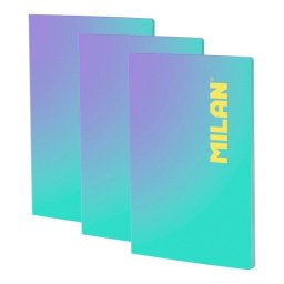 Libreta Milan Sunset A4 Pautada 48 Hojas Turquesa Pack 3 Unidades