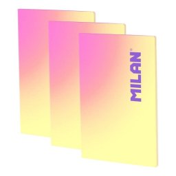 Libreta A4 Milan Sunset Pack 3 Unidades Pautado 48 Hojas 95 gr