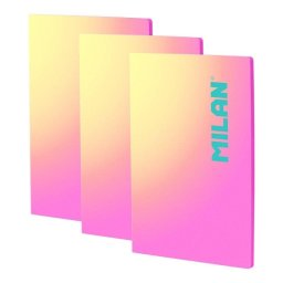 Pack 3 Libretas A4 Milan Sunset Cuadriculadas 48 Hojas 95gr Rosa