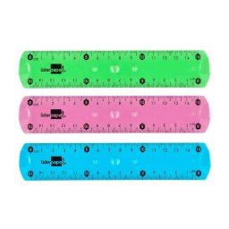 Regla Plástico Flexible Liderpapel 15 cm Colores Surtidos