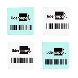 Goma de borrar Liderpapel miga de pan cuadrada pack 4 unidades