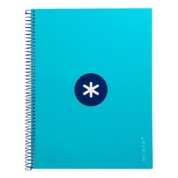 Libreta Cuadriculada A4 Antartik Espiral Tapa Dura Turquesa