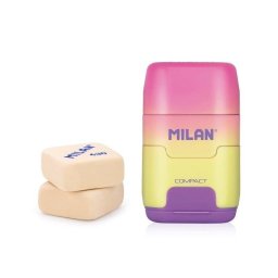 Pack Afilaborras Milan Compacto con 2 Gomas de Recambio Amarillo