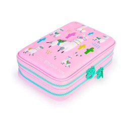 Estuche Escolar Officebox Llamas Rosa Rígido EVA 3D 22 x 6 cm