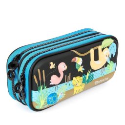 Estuche escolar Officebox multi-compartimento EVA 3D Jungle Negro 22 x 11 x 7 cm
