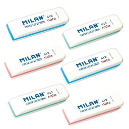 Goma de borrar Milan ZCM612 Nata® Set de 6 unidades biseladas