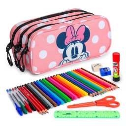 Estuche Escolar Triple Karactermania Minnie Mouse Closer con Material Escolar Incluido
