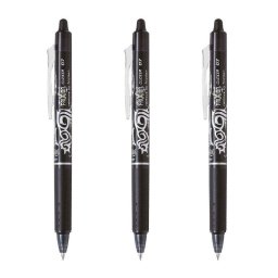 Set de 3 Bolígrafos Pilot FriXion Ball Clicker 0.7 mm Negros Borrables y Recargables