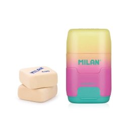 Pack Afilaborras Compacto Milan con 2 Gomas de Recambio Rosa