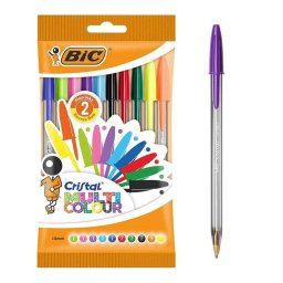 Bolígrafo BIC Cristal Pack 10 Colores Punta Bola 1.6 mm