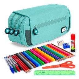 Estuche Escolar Triple Grafoplás BitsBobs con Material Incluido Azul Claro