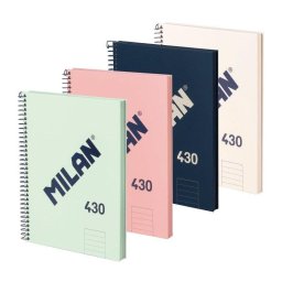 Pack 4 Cuadernos A5 Espiral Tapa Dura Milan 430 80 Hojas Pautadas