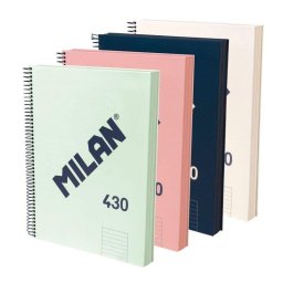 Cuadernos Milan 430 Pack 4 A4 Espiral Tapa Dura 120 Hojas 95g