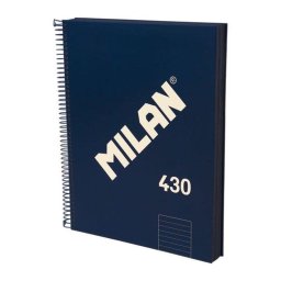 Cuaderno A4 Espiral Tapa Dura Milan 430 Pautado 120 Hojas 95gr Azul