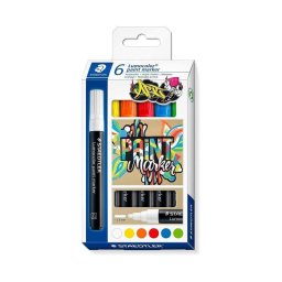 Rotuladores Marcadores Staedtler Lumocolor Set 6 Unidades Tinta Acrílica