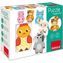 Goula Juguete de Madera Puzzle magnético animales granja juguete de madera .