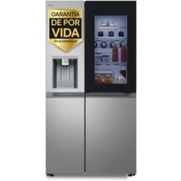 LG Frigorífico americano Smart Inverter Compressor, 179 cm, Door in Door, con dispensador, inox- GSXE81PYBD (Reacondicionado Grado D). Acero antihuellas