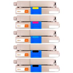 Pccom Essential Tóner Compatible con Oki C301DN/C321DN/MC342DN Negro/Cian/Magenta/Amarillo Pack 5