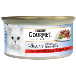 Gourmet Diamant 24 x 85 g comida húmeda para gatos - Filetes de vacuno al natural