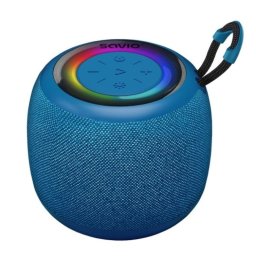 Altavoces Savio BS-042 Bluetooth Inalámbricos 5W IPX4 Compacto LED 5h Azul