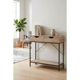 RegalosMiguel Mueble Bari con 2 Cajones Madera-Metal