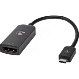 NEDIS N CCGB64353BK02 - Adaptador USB C > 1x DP, 8K@30 Hz, 20 cm