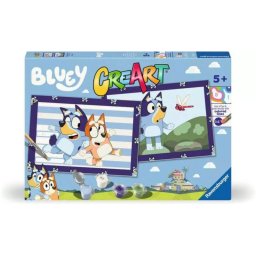 Kit de pintura por números Ravensburger 23961 Bluey para niños con pinturas incluidas