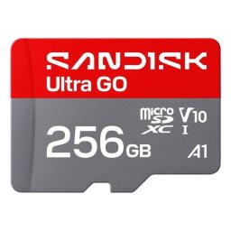 Tarjeta microSD SanDisk Ultra GO 256 GB UHS-I 190 MB/s V10 Gris Rojo