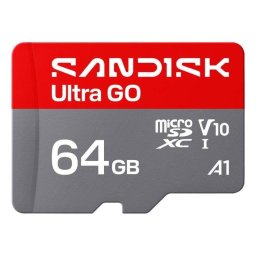 Tarjeta microSDXC SanDisk Ultra GO 64 GB UHS-I 140 MB/s V10 Gris Rojo