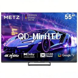 TV Metz QLED Mini LED 55MNE8000Z 55" 4K Ultra HD 144Hz Smart TV Google TV Dolby Vision HDR10+ Dolby Atmos