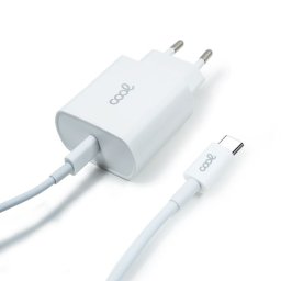 Cool Cargador de Red USB Tipo-C PD 20W + Cable Tipo-C 1.2m