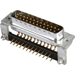 D-SUB ST 25GWC - Conector D-SUB, 25 polos, acodado, RM 9,4, acodado