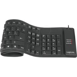 LOGILINK ID0019A - Teclado, USB + PS/2, flexible, negro