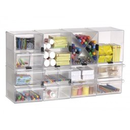 Archicubo archivo 2000 4 cajones organizador modular plastico 190x150x150 mm incluye 2 clips de sujecion