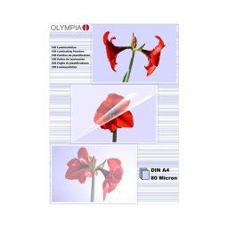 Plastificadores Olympia 1x100 DIN A4 80 micras Transparente