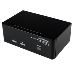 Conmutador KVM DVI+VGA 2 Puertos StarTech.com con Audio y USB 2.0