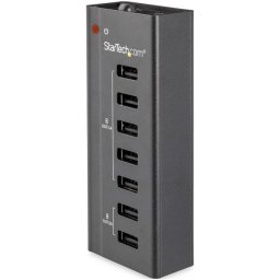 Cargador StarTech 7 Puertos USB Autónomo 5x1A 2x2A Montaje Pared