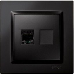 SIMON Toma Red RJ45 para Cables Ethernet Categoría 5e. Negro