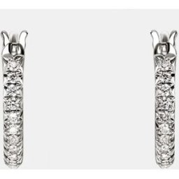 John Hardy Pendientes de aro JH Essentials plata y diamantes. Plata