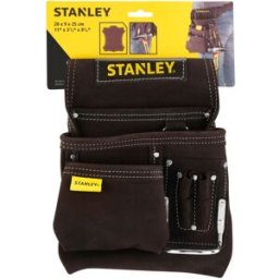 Stanley Bolsa Cuero Clavos y Martillo. Negro