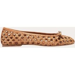 Casadei Bailarinas trenzadas de piel. (37) Marrón